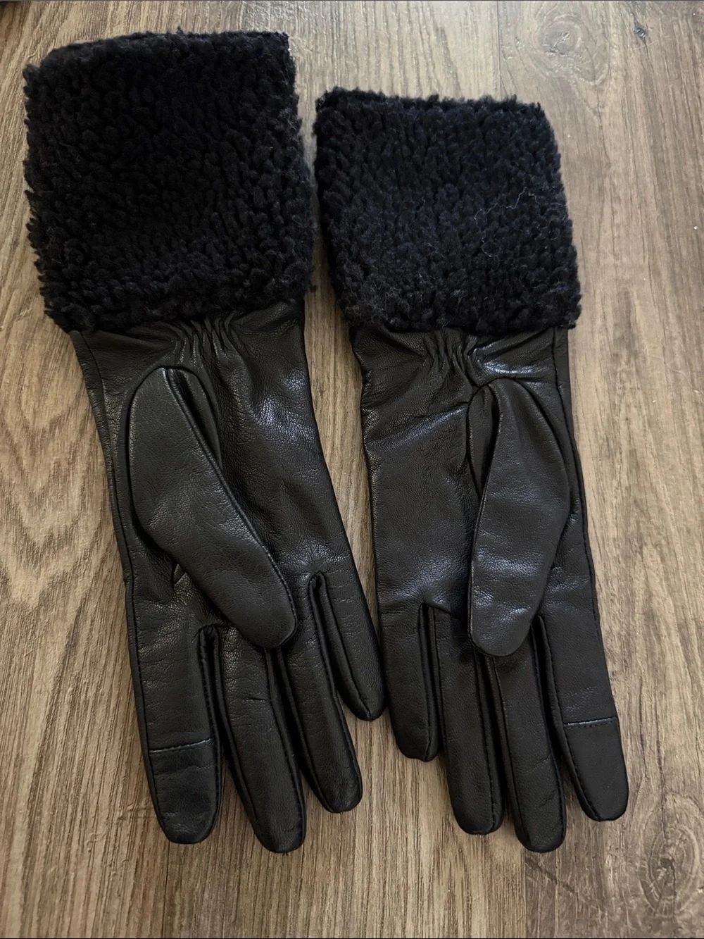All Saints shearling leather gloves